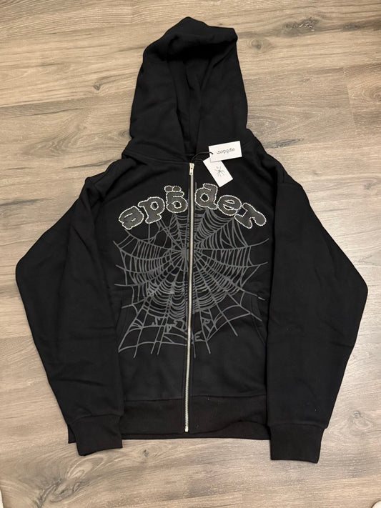 Sp5der OG Web V2 Rhinestone Zip Up